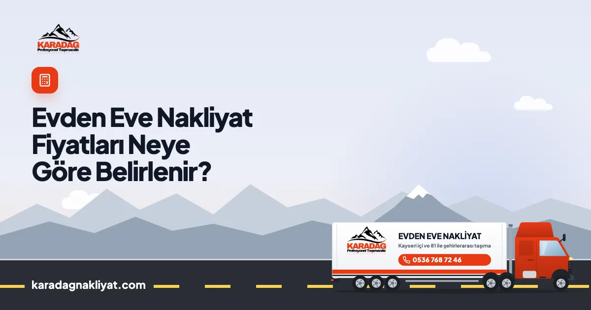 Nakliyat fiyatları rehberi için yolda ilerleyen nakliyat kamyonu çizimi